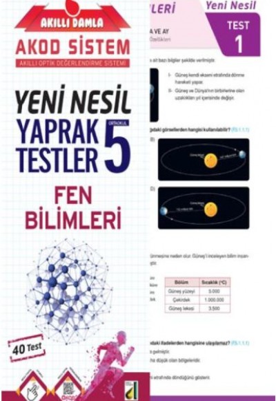 Akıllı Damla Fen Bilimleri Yeni Nesil Yaprak Testler-5. Sınıf