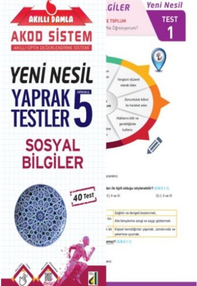 Akıllı Damla Sosyal Bilgiler Yeni Nesil Yaprak Testler-5. Sınıf