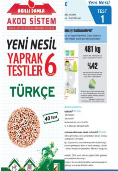 Akıllı Damla Türkçe Yeni Nesil Yaprak Testler-6. Sınıf