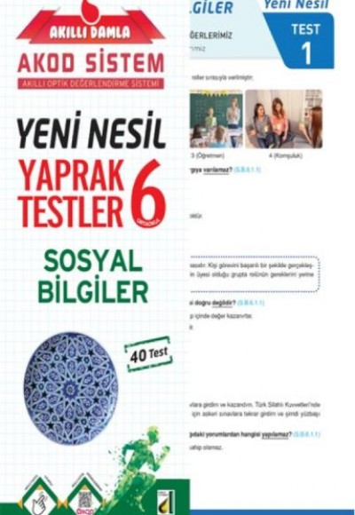 Akıllı Damla Sosyal Bilgiler Yeni Nesil Yaprak Testler-6. Sınıf