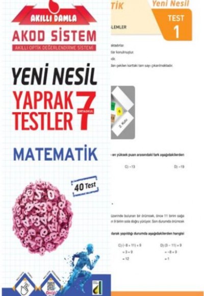 Akıllı Damla Matematik Yeni Nesil Yaprak Testler-7. Sınıf