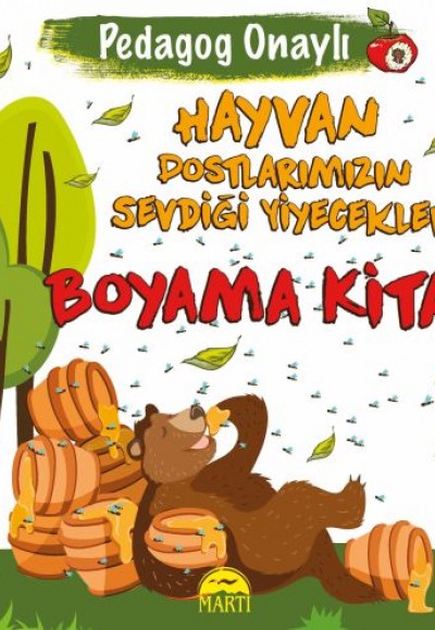 Pedagog Onaylı - Hayvan Dostlarımızın Sevdiği Yiyecekler Boyama Kitabı