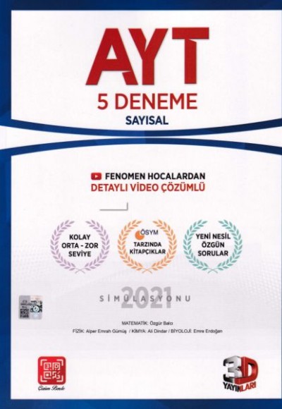 3D AYT Sayısal 5'li Paket Deneme