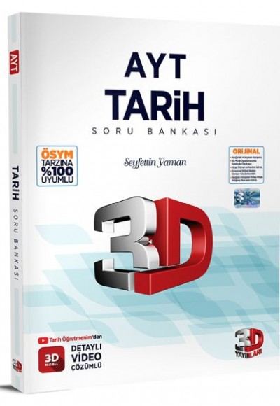 3D 2023 AYT Tarih Tamamı Video Çözümlü Soru Bankası