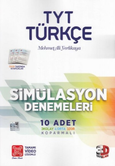 3D Yayınları TYT Türkçe Tamamı Video Çözümlü Simülasyon Denemeleri