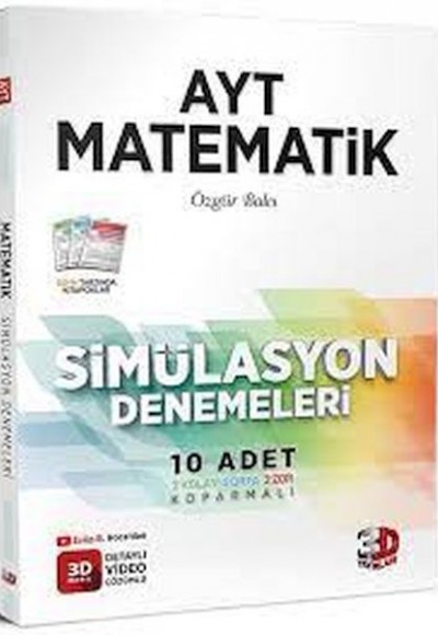 3D Yayınları AYT Matematik 10 lu Simülasyon  Denemeleri Video Çözümlü
