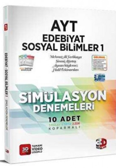 3D Yayınları AYT Edebiyat Sosyal Bilimler 1 Simülasyon Denemeleri