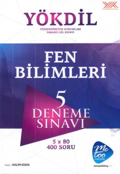 MeToo Publishing YÖKDİL Fen Bilimleri 5 Deneme Sınavı (Yeni)