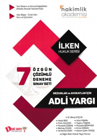 Dahi Adam Adli Yargı Mezunlar ve Avukatlar İçin 7 Çözümlü Deneme Sınav Seti (Yeni)