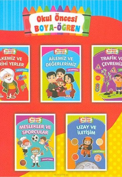 Okul Öncesi Boya-Öğren (5 Kitap)