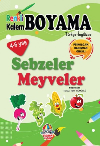 Renkli Kalem Boyama - Sebzeler Meyveler