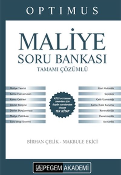 Pegem Optimus 2018 KPSS A Grubu  Maliye Tamamı Çözümlü Soru Bankası (Ciltli)