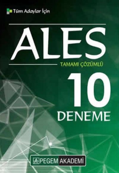 Pegem ALES Tamamı Çözümlü 10 Deneme (Yeni)