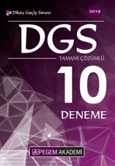 Pegem 2019 DGS Tamamı Çözümlü 10 Deneme (Yeni)
