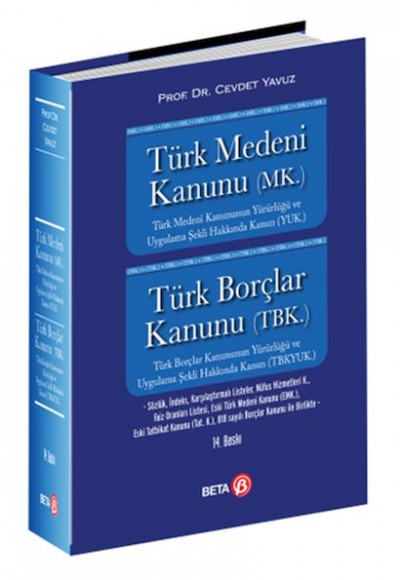 Türk Medeni Kanunu Türk Borçlar Kanunu Ciltli