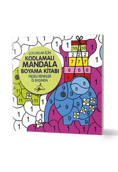 Neşeli Renkler İş Başında - Çocuklar İçin Kodlamalı Mandala Boyama Kitabı