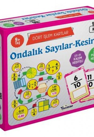 Dört İşlem Kartlar Ondalık Sayılar Kesirler 9 Yaş 100 Kart