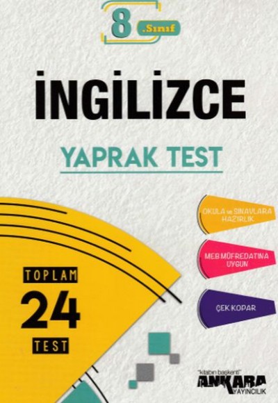 Ankara 8. Sınıf İngilizce Yaprak Test (Yeni)