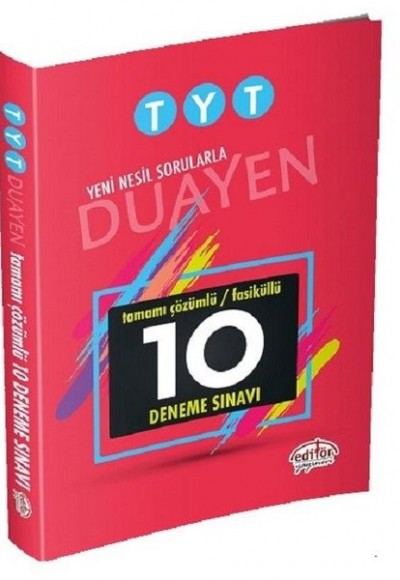 Editör TYT Duayen Çözümlü 10 Fasikül Deneme Sınavı (Yeni)