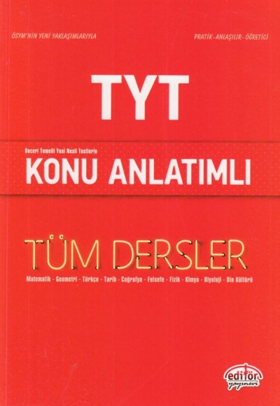 Editör TYT Tüm Dersler Konu Anlatımlı Kırmızı Kitap (Yeni)