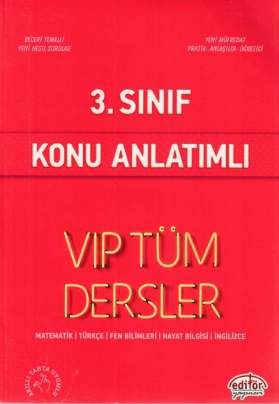 Editör 3. Sınıf VIP Tüm Dersler Konu Anlatımlı Kırmızı Kitap (Yeni)