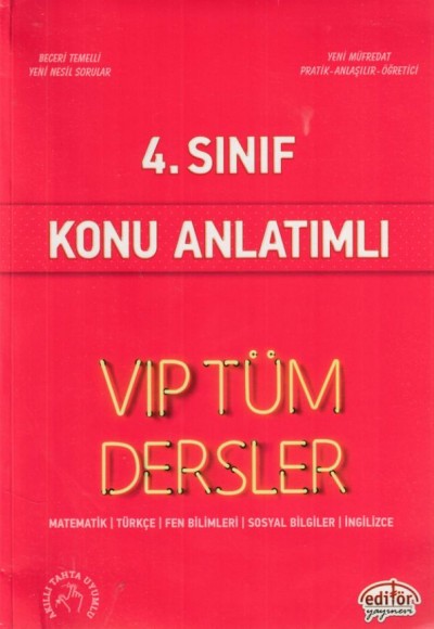 Editör 4. Sınıf VIP Tüm Dersler Konu Anlatımlı Kırmızı Kitap (Yeni)