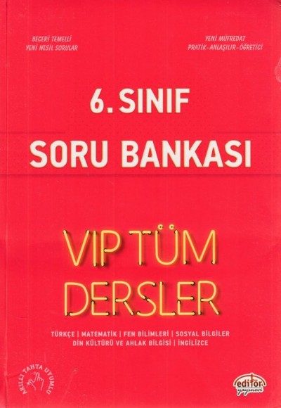 Editör 6. Sınıf VIP Tüm Dersler Soru Bankası Kırmızı Kitap (Yeni)
