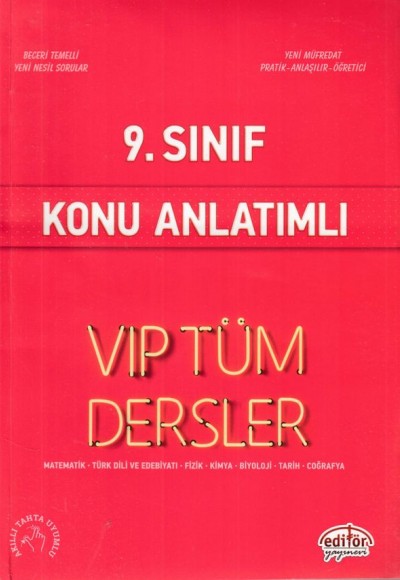 Editör 9. Sınıf VIP Tüm Dersler Konu Anlatımlı Kırmızı Kitap (Yeni)