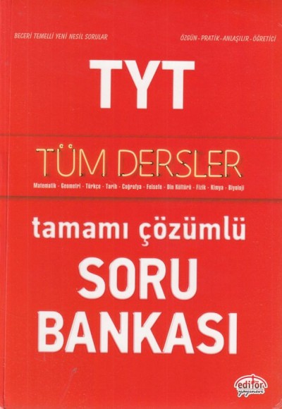 Editör TYT Tüm Dersler Çözümlü Soru Bankası 2020 (Yeni)