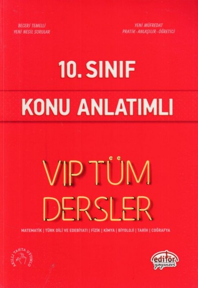 Editör 10. Sınıf VIP Tüm Dersler Konu Anlatımlı Kırmızı Kitap (Yeni)