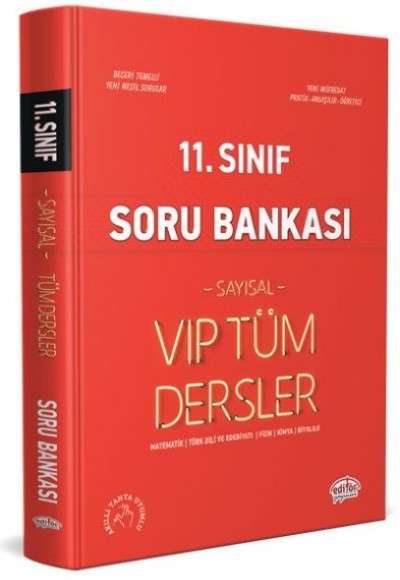 Editör 11. Sınıf VIP Tüm Dersler Sayısal Soru Bankası Kırmızı Kitap