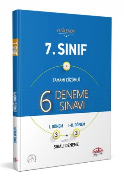 Editör 7. Sınıf 6 Deneme (3+3)  Sınavı Tamamı Çözümlü (YENİ)