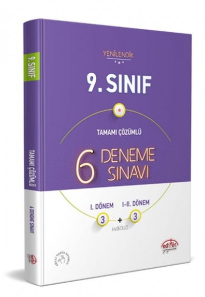 Editör Yayınevi 9. Sınıf 6 (3+3) Deneme Sınavı Tamamı Çözümlü