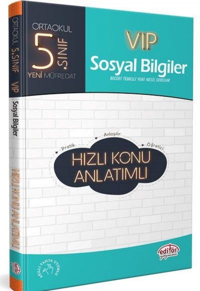 Editör 5. Sınıf VIP Sosyal Bilgiler Hızlı Konu Anlatımlı (Yeni)