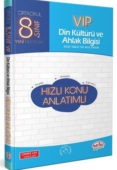 Editör 8. Sınıf VIP Din Kültürü ve Ahlak Bilgisi Hızlı Konu Anlatımlı (Yeni)