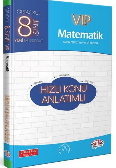 Editör 8. Sınıf VIP Matematik Hızlı Konu Anlatımı (Yeni)