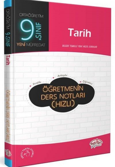 Editör 9. Sınıf Tarih Öğretmenin Ders Notları (Hızlı)