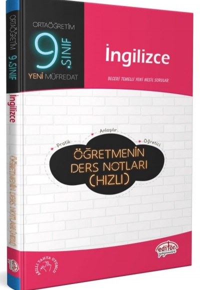 Editör 9. Sınıf İngilizce Öğretmenin Ders Notları (Hızlı)