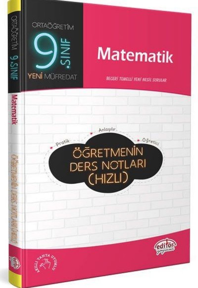 Editör 9. Sınıf Matematik Öğretmenin Ders Notları (Hızlı)