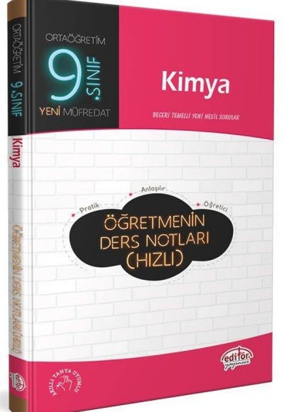 Editör 9. Sınıf Kimya Öğretmenin Ders Notları (Hızlı)