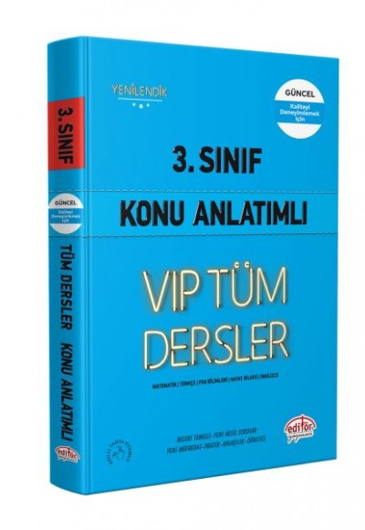 Editör 3. Sınıf VIP Tüm Dersler Konu Anlatımlı Mavi Kitap