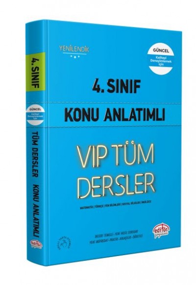 Editör 4. Sınıf VIP Tüm Dersler Konu Anlatımlı Mavi Kitap