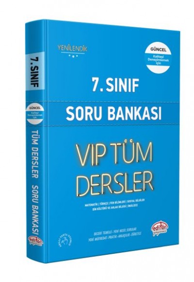 Editör 7. Sınıf VIP Tüm Dersler Soru Bankası Mavi Kitap