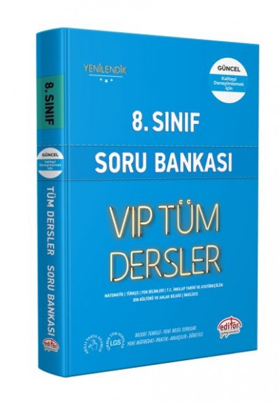 Editör 8. Sınıf VIP Tüm Dersler Soru Bankası Mavi Kitap