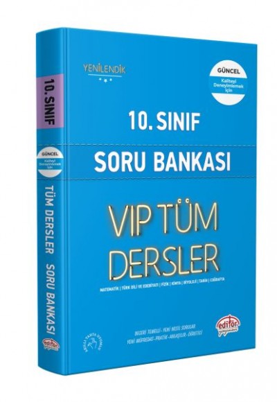 Editör 10. Sınıf VIP Tüm Dersler Soru Bankası Mavi Kitap