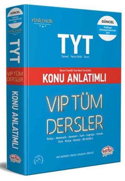 Editör TYT VIP Tüm Dersler Konu Anlatımlı