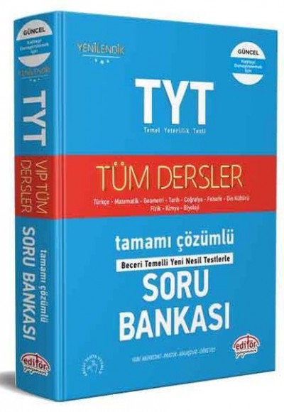 Editör TYT Tüm Dersler Tamamı Çözümlü Soru Bankası