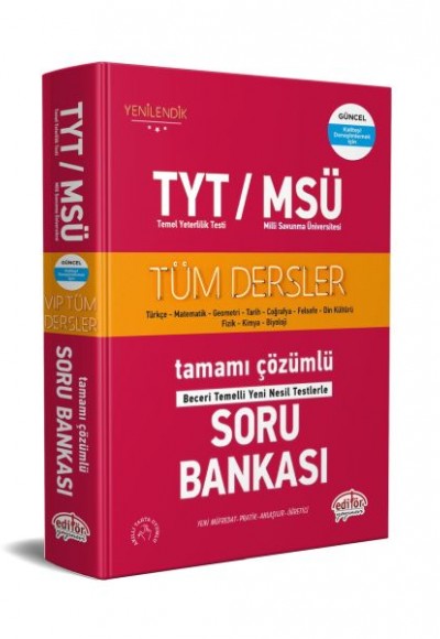 Editör TYT / MSÜ Tüm Dersler Çözümlü Soru Bankası