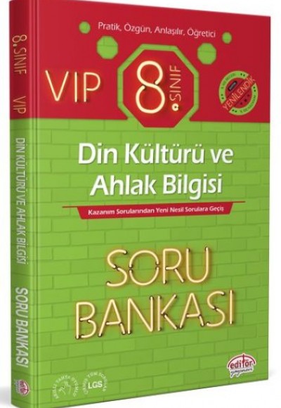 Editör 8. Sınıf VIP Din Kültürü ve Ahlak Bilgisi Soru Bankası