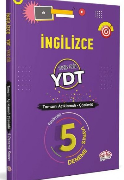 Editör İngilizce YDT YKS-DİL Tamamı Çözümlü 5 Fasikül Deneme